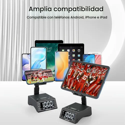 Vista 7 de JTEMAN Regalos para hombres y mujeres, soporte para teléfono celular con altavoz Bluetooth inalámbrico, accesorios de cocina ajustables Cool Tech