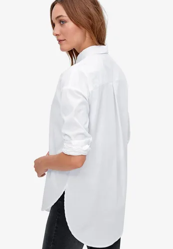 Vista 3 de Ellos Camisa tipo túnica elástica con botones en la parte delantera y relajada, talla grande