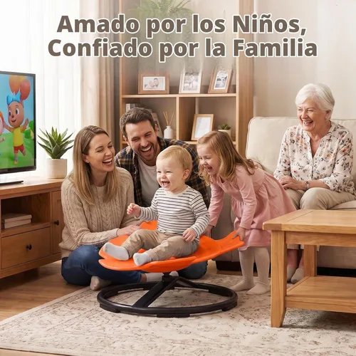 Vista 7 de Silla giratoria sensorial para autismo para niños autistas, color Naranja