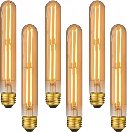 Vista 15 de Bombilla LED E26 de 3.2 pulgadas, 2200K blanco ámbar, equivalente a 60 vatios, CA 120V 600LM, bombillas Edison regulables, bombillas de luz