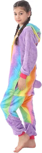 Vista 8 de Disfraz de franela para niños, disfraz de Halloween, Pascua, animales, cosplay para niñas y niños, una pieza