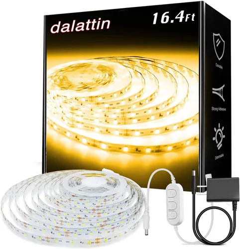 Vista 8 de dalattin - Tira de luces LED blancas de 100 pies, tira de luces LED regulable de 24V, 6500K, luz blanca diurna de 1800 LEDs para dormitorio, espejo
