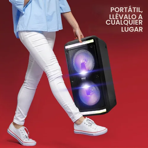 Vista 6 de [Usado] Pyle Pyle PPHP288B - Sistema de altavoces PA Bluetooth portátil Bluetooth recargable de 600 W para interiores y exteriores, sistema PA
