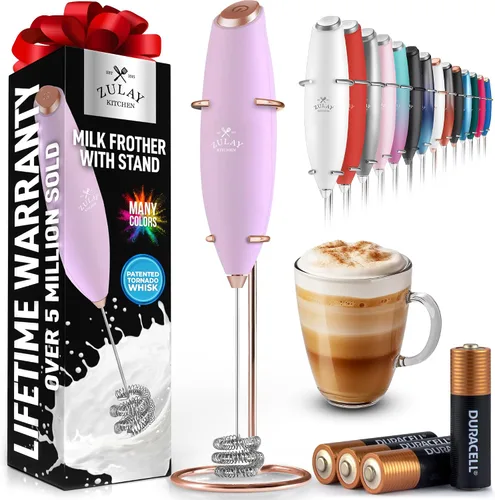 Vista 49 de Zulay Kitchen Potente varita espumadora de leche con 2 baterías Duracell – Mezclador de bebidas portátil ultrarrápido – Máquina de espuma eléctrica