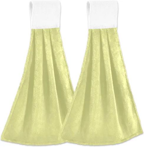 Vista 25 de Juego de 2 toallas de mano amarillas y naranjas, suaves, absorbentes, decorativas, para baño, secado rápido, barra de té, toalla colgante para baño
