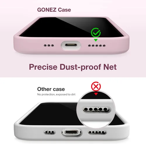 Vista 5 de GONEZ Funda magnética para iPhone 13 y iPhone 14, compatible con MagSafe, forro de microfibra antiarañazos y protector de pantalla, funda de Rosa