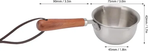 Vista 8 de Olla de calentamiento de mantequilla, mini calentador de mantequilla de acero inoxidable con mango de calor para mantequilla derretida, leche al