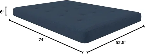 Vista 2 de Signature Sleep Braga - Colchón de futón de microfibra tamaño matrimonial de 6 pulgadas, color azul