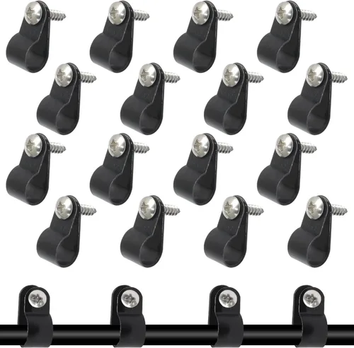 Vista 16 de 50 abrazaderas de clip tipo R de 1/2 pulgada, clips de montaje tipo P de nailon, abrazadera de alambre para gestión de cables, tornillos de acero