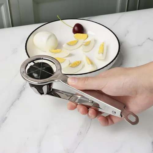Vista 8 de Best Utensils - Cortador de huevos de acero inoxidable, divide huevos duros en 6 segmentos iguales en una sola acción