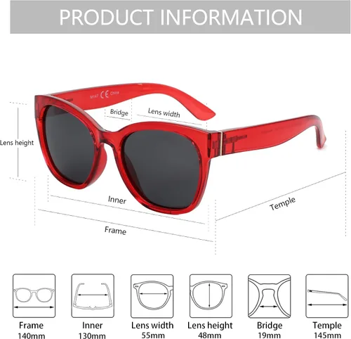 Vista 5 de ZENOTTIC Cateye - Gafas de sol polarizadas para mujer, gafas de sol de gran tamaño, protección UV400, estilo retro