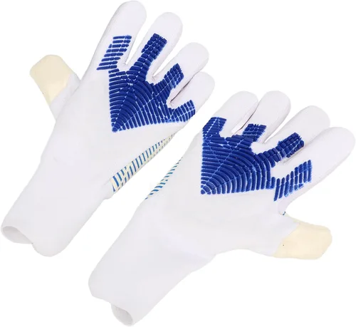 Vista 9 de Guantes de portero de fútbol con fuerte agarre en la palma, protección adicional para los dedos, material de látex antideslizante y nailon, diseño