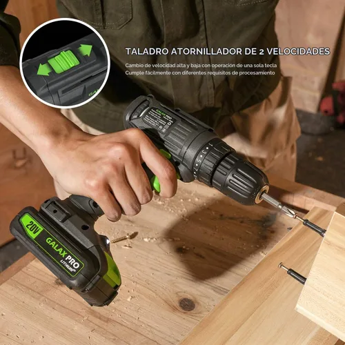 Vista 6 de Kit combinado de taladro y destornillador de impacto de 20 V máx. 2 velocidades, taladro inalámbrico GALAX PRO/destornillador de impacto con 1