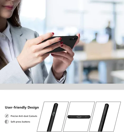 Vista 8 de Funda compatible con iPhone Xs Max de 6.5 pulgadas, protección contra caídas de gel de silicona líquida de cuerpo completo con microfibra suave a