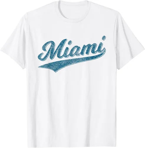 Vista 37 de Camiseta de estilo vintage de Miami Florida VARSITY SCRIPT Sports, gris, S