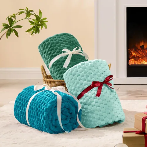 Vista 176 de BEDELITE Manta de forro polar para sofá y cama, manta decorativa de jacquard 3D de almendra, súper suave y acogedora, manta mullida cálida adecuada