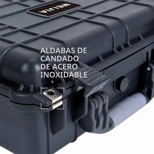 Vista 2 de MEIJIA Funda rígida protectora impermeable portátil, funda para cámara con espuma de ajuste personalizable insertada, apta para uso con drones
