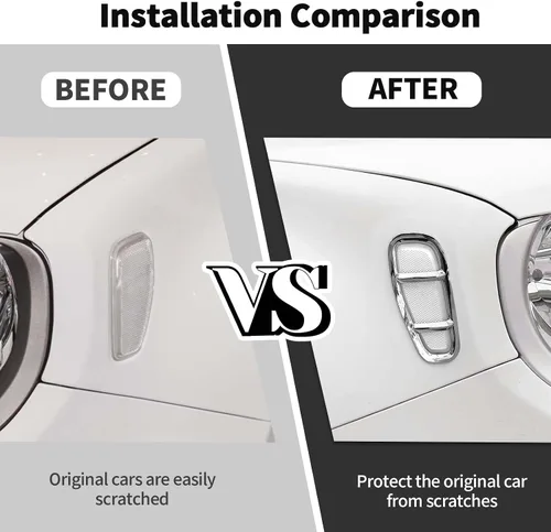 Vista 7 de Jimen Compatible con Jeep Renegade 2015-2023, cubierta de luz de marcador lateral de guardabarros automático (cromado)