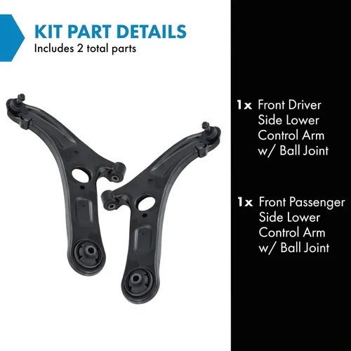 Vista 465 de Conjunto de Brazo de Control Inferior Delantero y Junta Esférica TRQ para Lado del Conductor y del Pasajero 2 Piezas Compatible con Ford Mustang GT