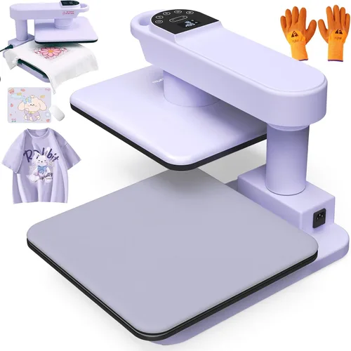 Vista 15 de Whubefy Prensa de Calor Automática Dual de 360° de 15x15 pulgadas con Doble Mesa de Trabajo - Máquina de Prensa Automática para Camisas de Dos