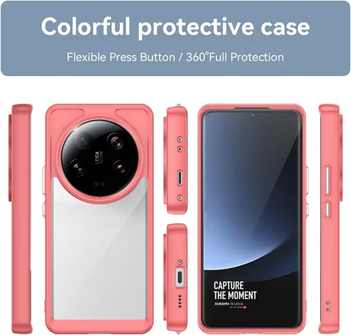 Vista 4 de Funda transparente para Xiaomi 13 Ultra, funda Mi 13 Ultra 2304FPN6DC con protector de pantalla HD, a prueba de golpes de PC duro transparente +