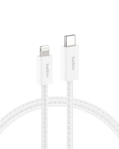 Vista 9 de Belkin Cable USB C con conector Lightning, 6.6 pies, cable de carga rápida suave, flexible, cable de carga Lightning para iPhone 14 y series Negro