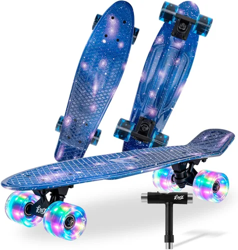 Vista 15 de KMX Retro Mini Cruiser Skateboard 22" and 27" for Boys Girls Adults negro (Black Classic)