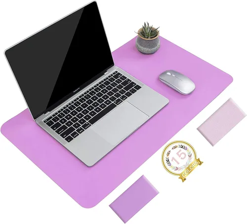 Vista 39 de YSAGi Alfombrilla de Escritorio de Cuero Antideslizante, Alfombrilla de Teclado para Escritorio de Computadora Portátil Impermeable, Protector