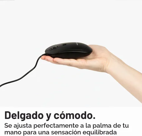 Vista 4 de Macally Ratón de computadora con cable, mouse USB silencioso - USB delgado y compacto para Apple Mac o Windows PC portátil/escritorio - Diseñado