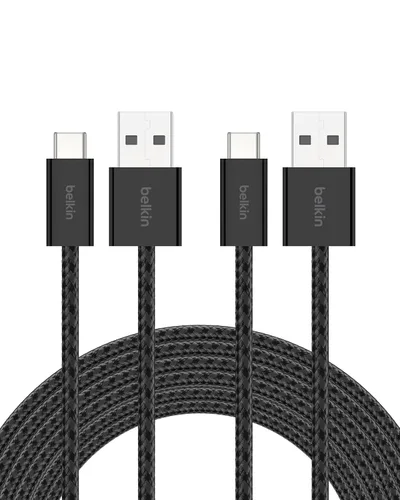 Vista 13 de Belkin Cable USB A a USB C, 3.3 pies, 15 W, cargador tipo C, cable de carga para iPhone, suave, trenzado, flexible para iPhone 17 y 16, Galaxy S25