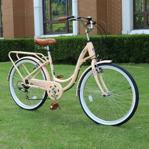 Vista 5 de WEEROCK 24/26 Inch Adult Bike Ladies Cruiser Bicycle 7 Speeds Steel Frame Cith Bikes Commuter Cycle for Women, Men, Seniors, Multi