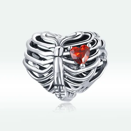 Vista 7 de BABAMIA Dijes de corazón con dije de rosa para pulseras cuentas de plata de ley 925 se adapta a pulseras y collares pavimentados con circonita