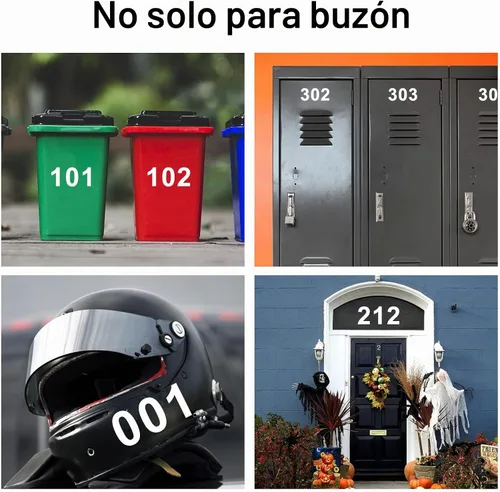Vista 7 de Números de buzón de 1.5 pulgadas para exterior, 50 calcomanías reflectantes de números con pestaña adhesiva para una fácil separación de la parte