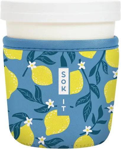 Vista 17 de Sok It IceCreamSok - Funda de neopreno aislada (flores abstractas, pintas de helado cónicas)