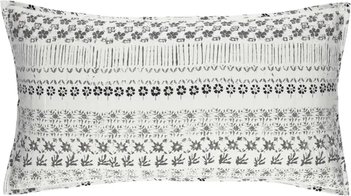 Vista 4 de Pine Cone Hill Funda gris espino, tamaño europeo, patrón floral gris/negro