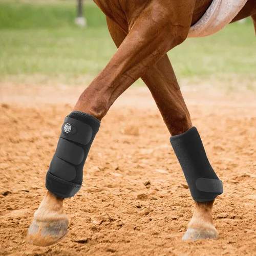 Vista 4 de SmithBuilt Botas deportivas de neopreno para caballo, medianas, par de envolturas deportivas protectoras equinas