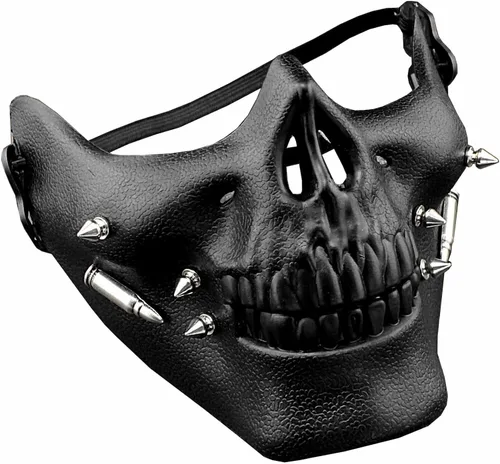 Vista 6 de Spike Skull Mascarilla Cosplay Custome Performance Rock Mask Negro