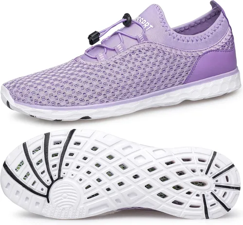 Vista 33 de DOUSSPRT Zapatos acuáticos deportivos de secado rápido para mujer Todo negro