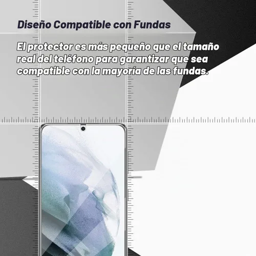 Vista 3 de Protector de pantalla de vidrio templado para Galaxy S21 + protector de lente de cámara [2 + 2 unidades] [compatible con fundas] [antiarañazos]