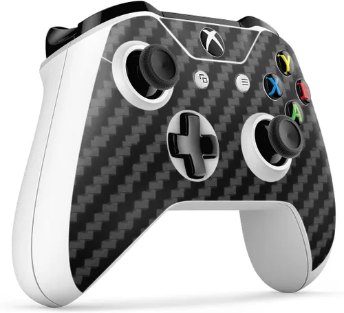 Vista 5 de GNG Carbon Black Console Skin Decal Sticker Compatible with Xbox One S + 2 Controller Skins