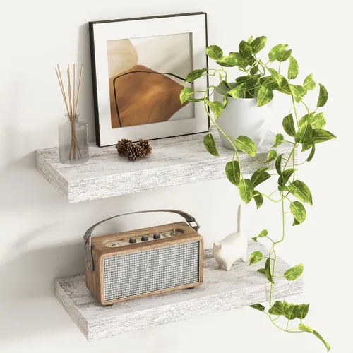 Vista 11 de Fun Memories Estantes flotantes – Estante de pared de 9.3 pulgadas de profundidad para decoración y almacenamiento – Estantería de exhibición