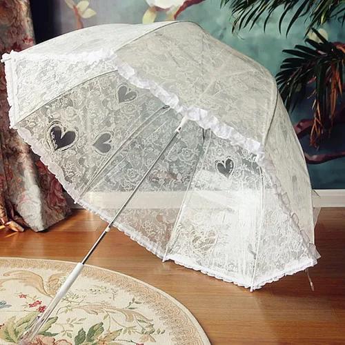 Vista 3 de Siepasa Paraguas transparente de burbujas para mujer paraguas de cúpula transparente con mango clásico de gancho para bodas de caballeros y damas