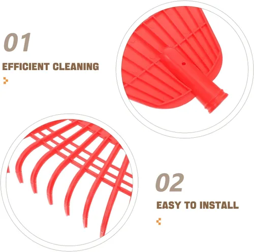 Vista 3 de Portable Plastic Garden Lawn Rake Head Replacement with Tines for Efficient Leaf and Grass Removal Lightweight Rake for Outdoor Gardening Farm