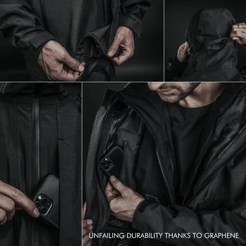 Vista 5 de GRAPHENE-X Alpha - Chaqueta de 3 capas Tela integrada de grafeno Impermeable, transpirable, ligera y resistente a la abrasión