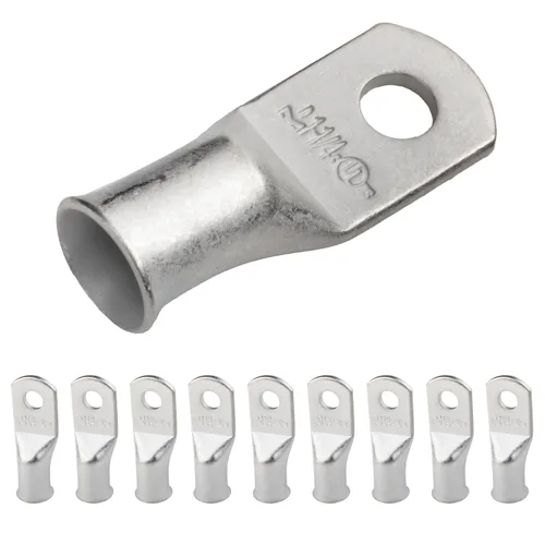 Vista 30 de SELTERM 5 piezas terminales de cable de cobre estañado 1/0 AWG perno de 1/2", extremos de cable de batería, terminales de anillo, conectores