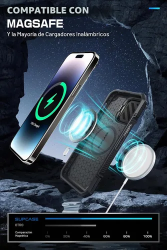 Vista 5 de SUPCASE Funda para iPhone 14 Pro Max con Cubierta de Cámara y Soporte (UB Mag XT), [Compatible con MagSafe] [Clip de Cinturón Integrado] Funda