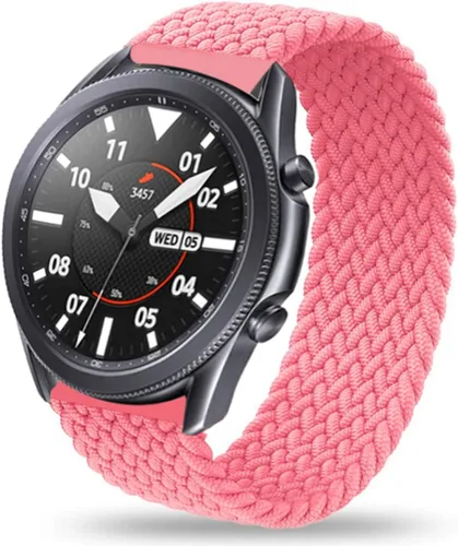 Vista 10 de Minggo Correa trenzada compatible con Samsung Galaxy Watch3 de 1.772 pulgadas, correa de repuesto elástica tejida compatible con Gear S3 Negro