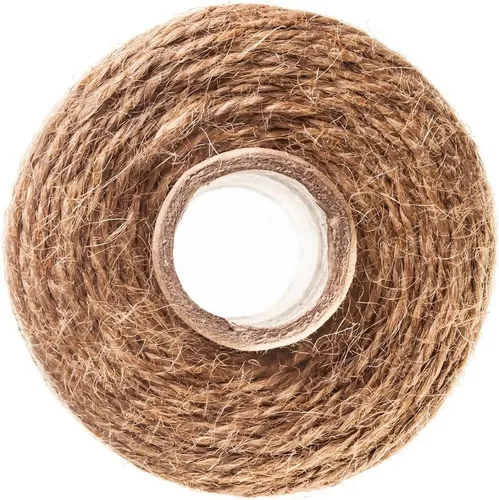 Vista 4 de Cuerda de yute natural de 600 pies, cuerda fina de arpillera para caja de regalo, embalaje, decoración, jardinería, 2 capas