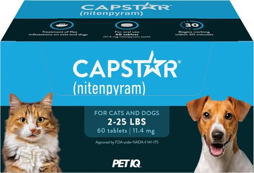 Vista 13 de Capstar (Nitenpyram) Tratamiento oral de pulgas de acción rápida para perros de 2 a 25 libras, tabletas de medicamentos recomendadas por