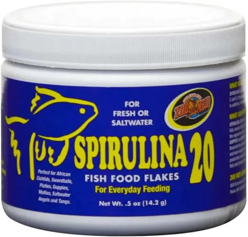 Vista 2 de Zoo Med Spirulina 20 Flake Fish Food, 2 onzas